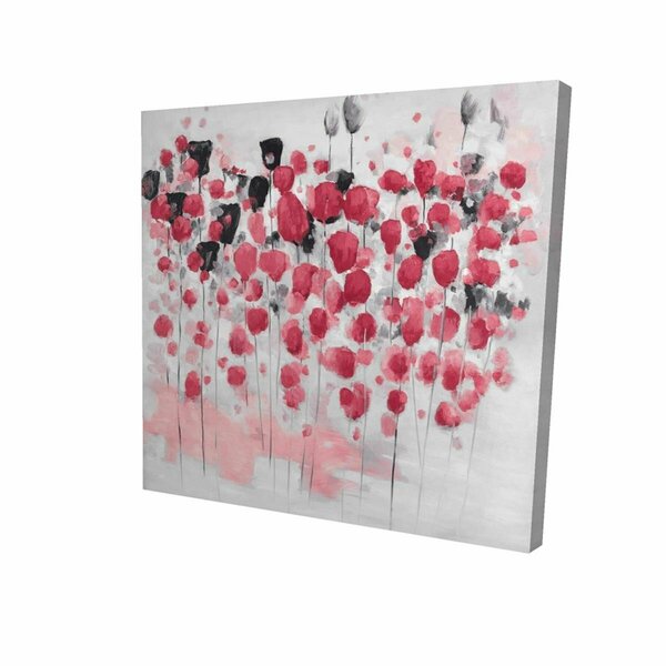 Fondo 16 x 16 in. Abstract Pink Flowers Field-Print on Canvas FO2774813